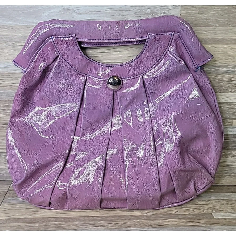 Cato Purple‎ Faux Leather Alligator Snakeskin Print Purse Unique Colorful